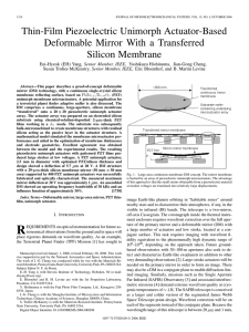 Thin-Film Piezoelectric Unimorph Actuator-Based Deformable Mirror With a Transferred Silicon Membrane