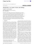 Metamaterials: a new frontier of science and technology Chem. Soc. Rev 40