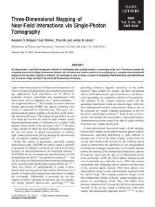 Three-Dimensional Mapping of Near-Field Interactions via Single-Photon Tomography Benjamin D. Mangum,