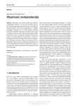 Plasmonic metamaterials Review Kan Yao and Yongmin Liu*