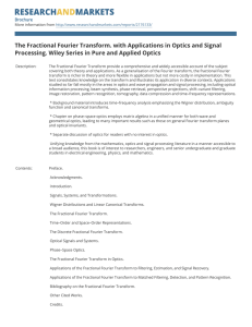 The Fractional Fourier Transform. with Applications in Optics and Signal