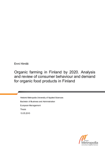 Organic  farming  in  Finland  by ... and review of consumer behaviour and demand