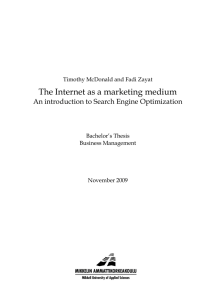 The Internet as a marketing medium  Timothy McDonald and Fadi Zayat