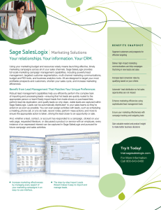 Sage SalesLogix |  Marketing Solutions