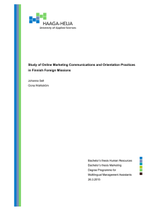 Study of Online Marketing Communications and Orientation Practices