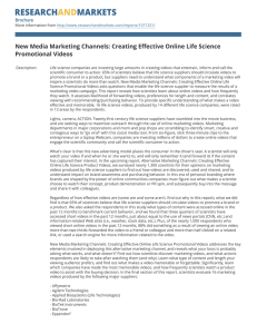 New Media Marketing Channels: Creating Effective Online Life Science Promotional Videos Brochure
