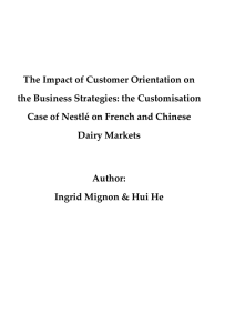 The Impact of Customer Orientation on the Business Strategies: the Customisation