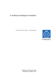 Is Artificial Intelligence Possible? Bachelor of Science Thesis
