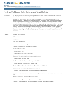 Nerds on Wall Street. Math, Machines and Wired Markets Brochure