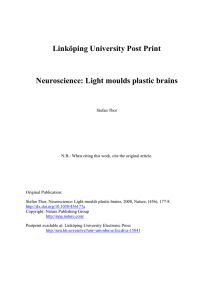 Linköping University Post Print Neuroscience: Light moulds plastic brains