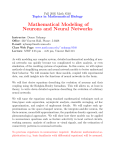 Mathematical Modeling of Neurons and Neural Networks Fall 2005 Math 8540