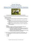 Human Services Interpersonal Studies Multiple Choice Science Assessment Questions