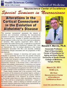 Special Seminar in Neuroscience  Alterations in the Cortical Connectome