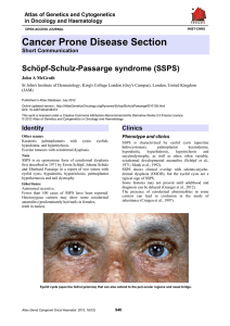 Cancer Prone Disease Section Schöpf Schulz Passarge syndrome (SSPS)