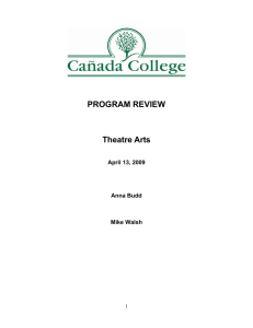 PROGRAM REVIEW Theatre Arts  April 13, 2009