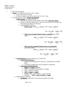 Chapter 5, 6 and 7 Energy and Power Lecture Notes
