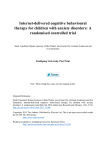 Internet-delivered cognitive behavioural therapy for children with anxiety disorders: A