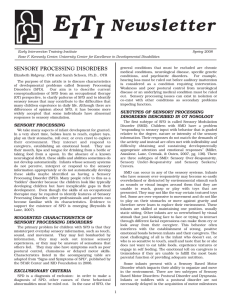 SENSORY PROCESSING DISORDERS