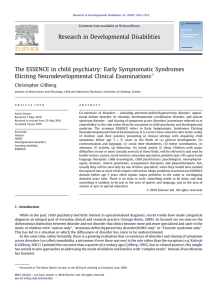 Research in Developmental Disabilities Eliciting Neurodevelopmental Clinical Examinations