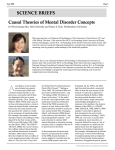 SCIENCE BRIEFS Causal Theories of Mental Disorder Concepts