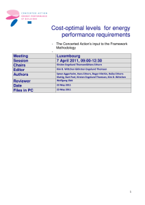 Cost-optimal levels  for energy performance requirements Meeting