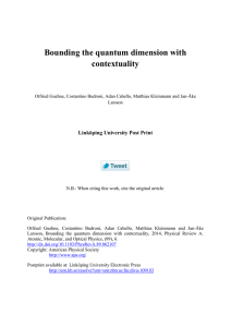 Bounding the quantum dimension with contextuality Linköping University Post Print