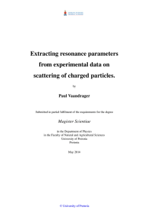 Extracting resonance parameters from experimental data on scattering of charged particles. Paul Vaandrager