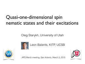 Quasi-one-dimensional spin nematic states and their excitations Oleg Starykh, University of Utah