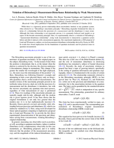 Violation of Heisenberg’s Measurement-Disturbance Relationship by Weak Measurements