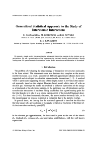 Generalized Statistical Approach to the Study of Interatomic Interactions M. E.