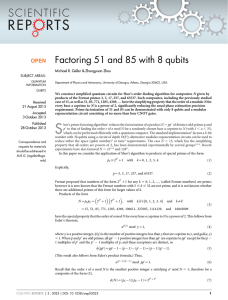 Factoring 51 and 85 with 8 qubits