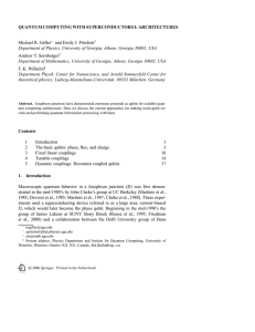 QUANTUM COMPUTING WITH SUPERCONDUCTORS I: ARCHITECTURES Michael R. Geller Andrew T. Sornborger