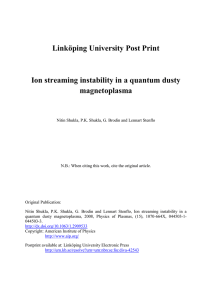 Linköping University Post Print Ion streaming instability in a quantum dusty magnetoplasma