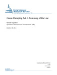 Ocean Dumping Act: A Summary of the Law Claudia Copeland