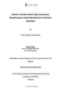 Genetic variation within Cape stumpnose, Sparidae) Rhabdosargus holubi
