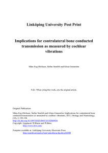 Linköping University Post Print Implications for contralateral bone conducted