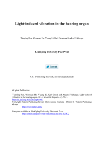 Light-induced vibration in the hearing organ Linköping University Post Print