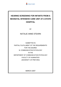 HEARING SCREENING FOR INFANTS FROM A HOSPITAL