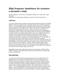 High frequency immittance for neonates: a normative study