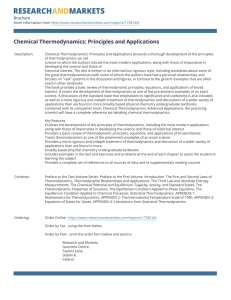 Chemical Thermodynamics: Principles and Applications Brochure