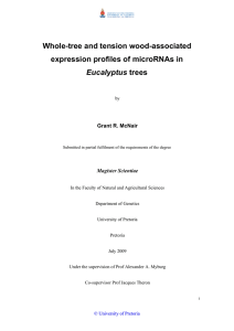 Whole-tree and tension wood-associated expression profiles of microRNAs in Eucalyptus Grant R. McNair