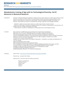 Metabolomics Coming of Age with its Technological Diversity, Vol 67. Brochure