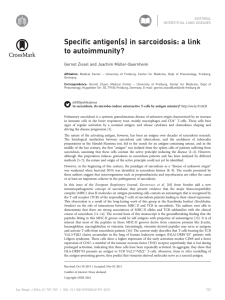 | Specific antigen(s) in sarcoidosis: a link to autoimmunity?