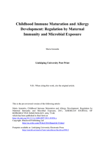 Childhood Immune Maturation and Allergy Development: Regulation by Maternal