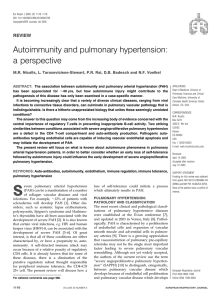 Autoimmunity and pulmonary hypertension: a perspective REVIEW