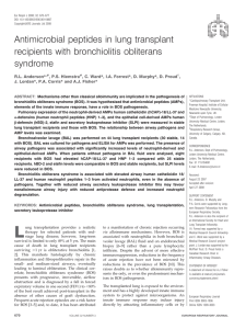 Antimicrobial peptides in lung transplant recipients with bronchiolitis obliterans syndrome