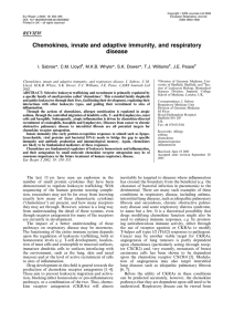 Chemokines, innate and adaptive immunity, and respiratory disease REVIEW I. Sabroe