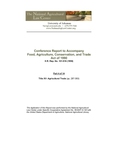 Conference Report to Accompany Food, Agriculture, Conservation, and Trade Act of 1990