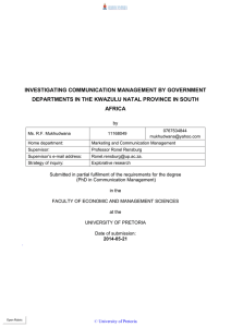 INVESTIGATING COMMUNICATION MANAGEMENT BY GOVERNMENT