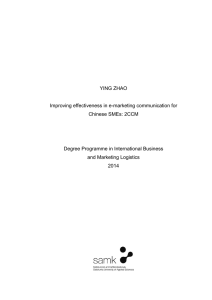 YING ZHAO Improving effectiveness in e-marketing communication for Chinese SMEs: 2CCM